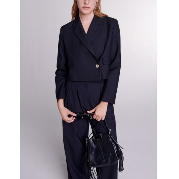 Maje Vakino Short straight-fit jacket - Picture 1 of 16